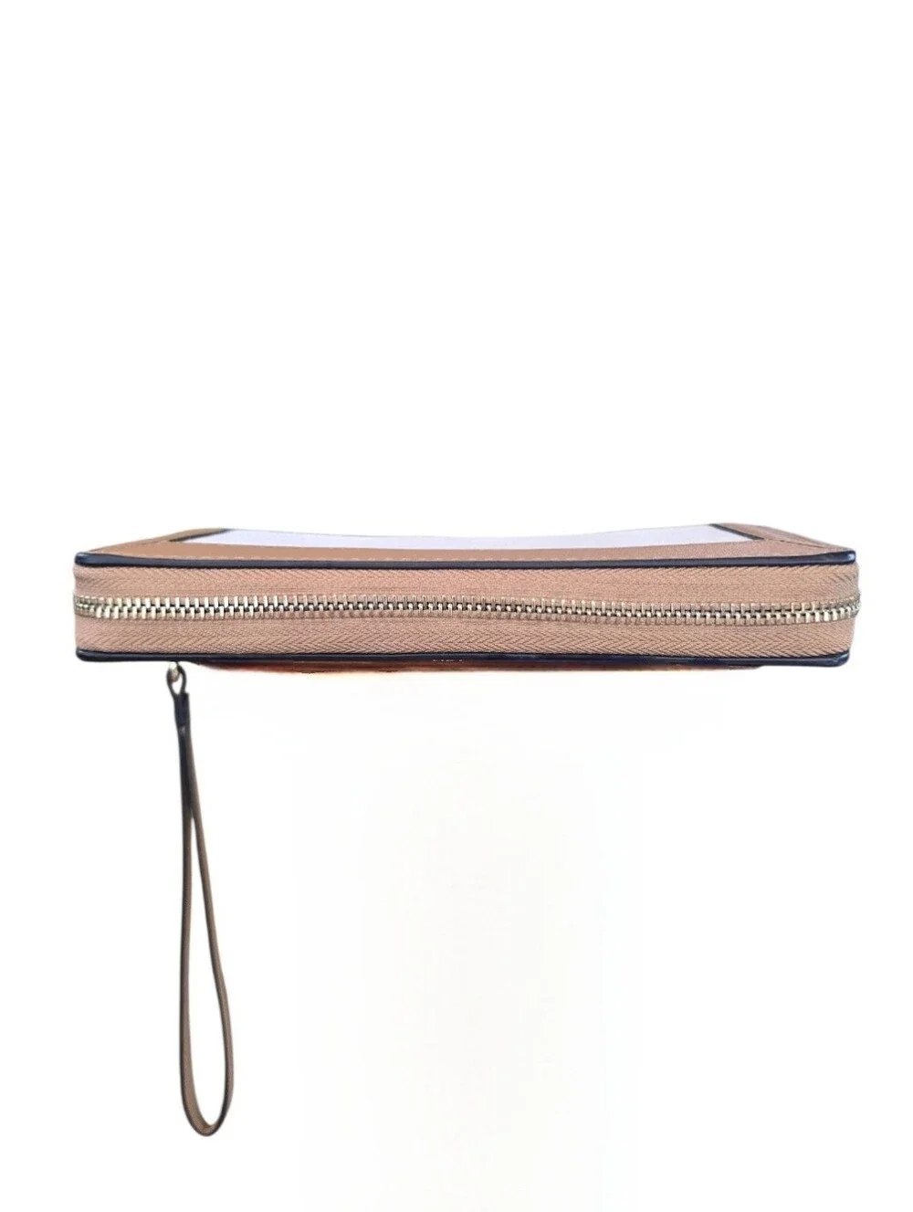 Nine West Zuri Tan Cream Zip Around Wristlet Wallet
